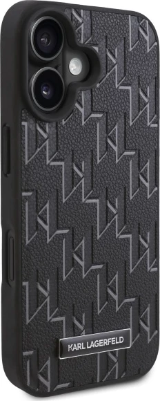 Mbështjellës Karl Lagerfeld Hot Stamp MagSafe për iPhone 16, i zi