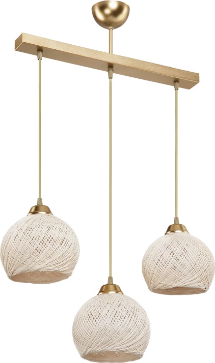 Llambë tavanore me tre drita PWL-0973 II E27, ngjyrë ari, 50x18x85cm