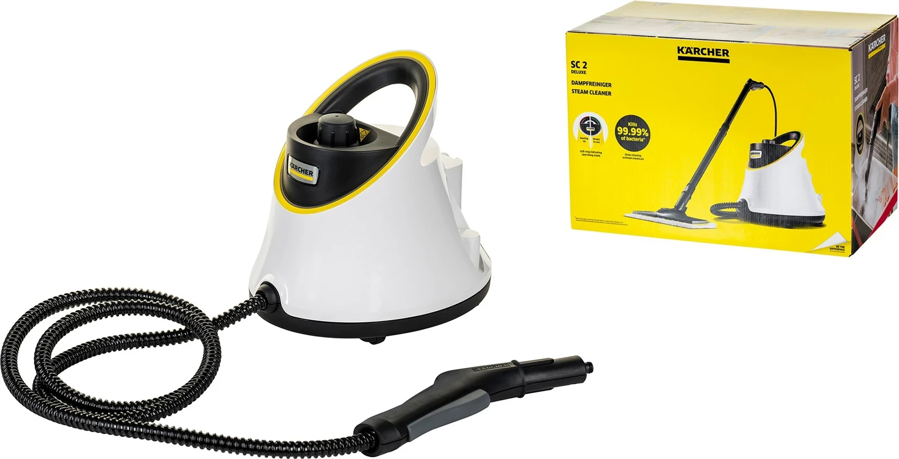 Pastrues me avull Karcher SC 2 Deluxe, 1 L, 1500 W, Bardhë, Zi