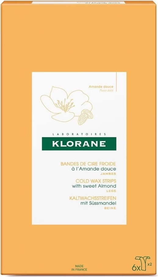 Shiritë dylli të ftohtë për depilim këmbësh Klorane femra 6 copë