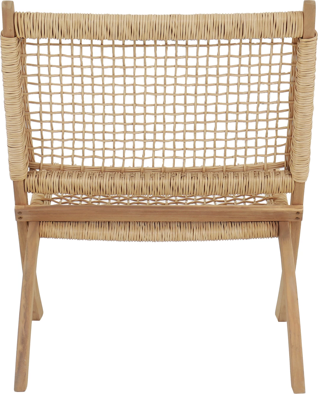 Karrige lounge palosëse FERMO, dru akacie, thurje sintetike, natyrale, 78x60x73cm, set prej 2 copë