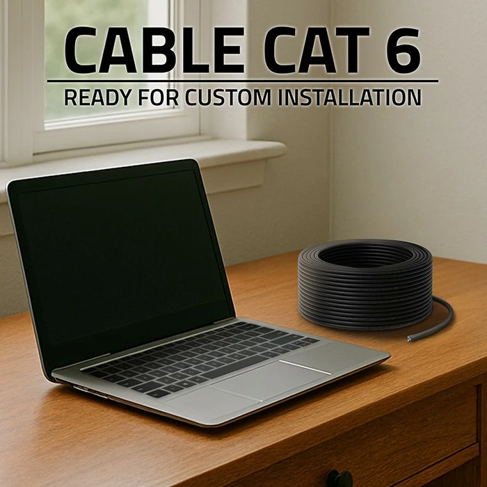 Kabllo rrjeti UTP CAT6, Qoltec 54561, 50m, 1 Gb/s 250 MHz, U/UTP solid CCA 0.52mm, e zezë