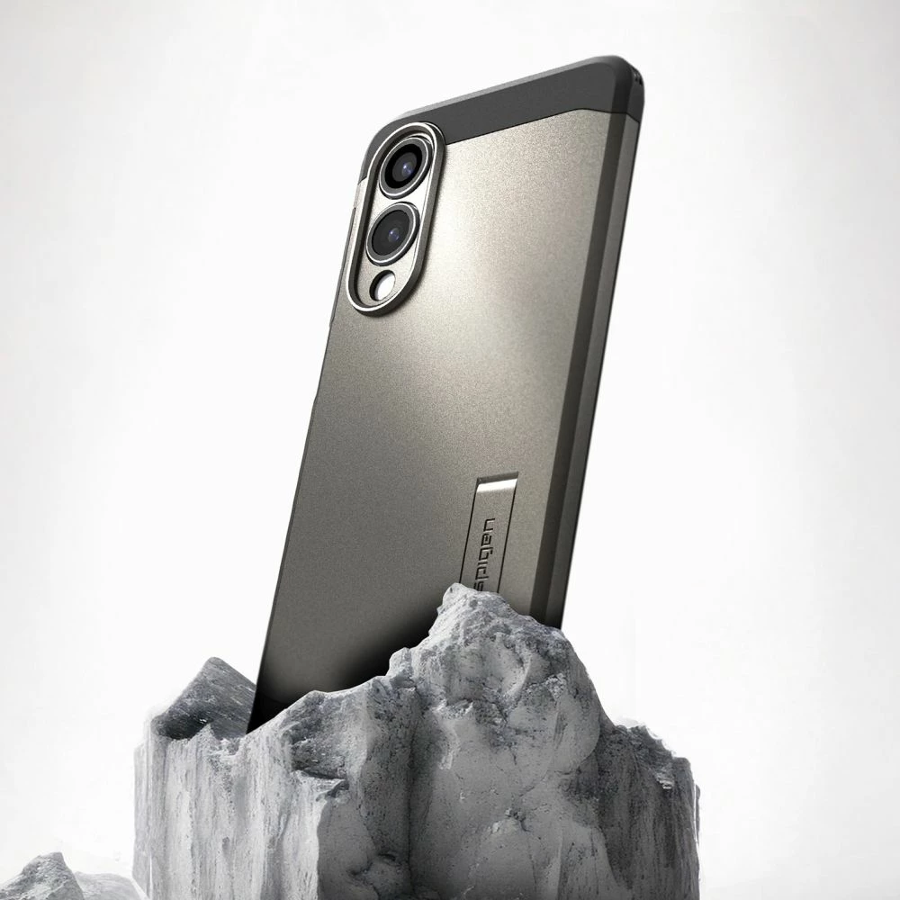 Mbështjellës Spigen Tough Armor MagSafe për Samsung Galaxy S25 Edge, Gri/Zi