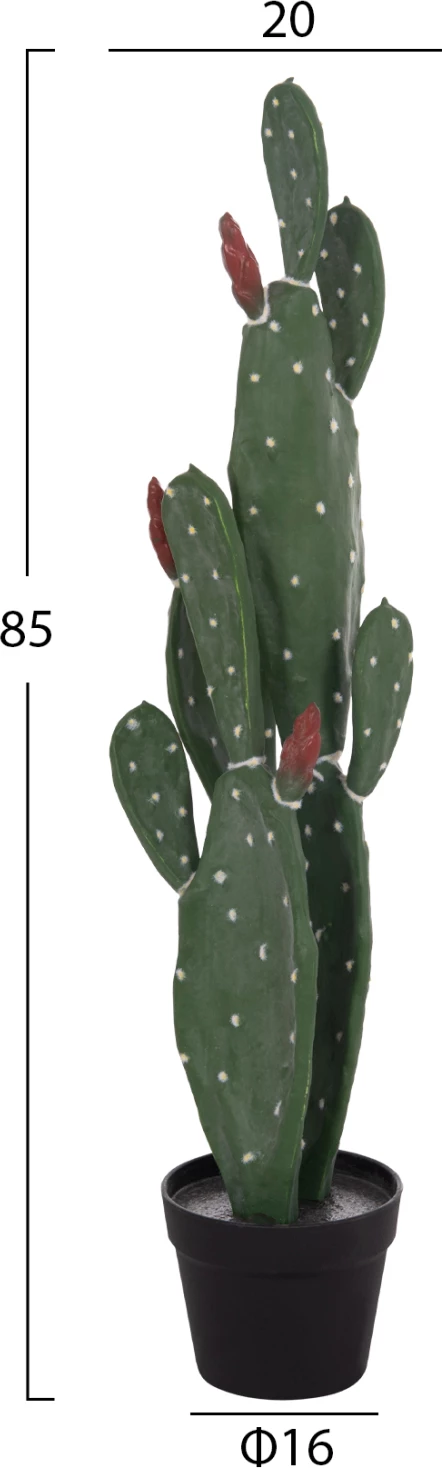 Bimë dekorative sintetike në vazo, kaktus, FH4748, 16x20x85cm