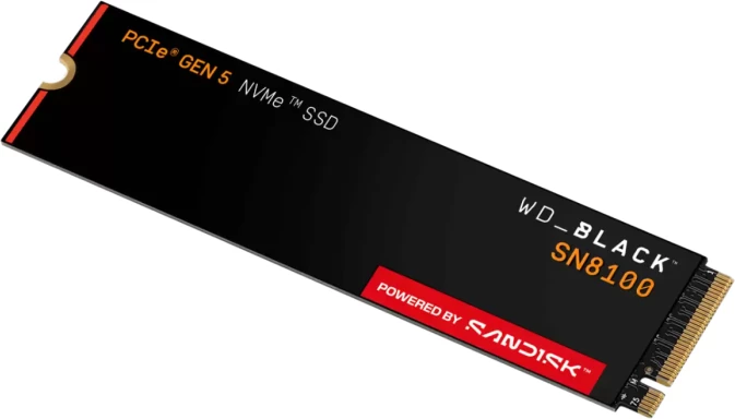 SSD M.2 NVMe SanDisk WD Black SN8100 WDS800T1X0M 8TB PCIe 5.0 M.2 2280, e zezë