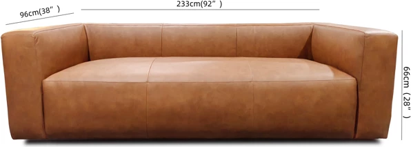 Kauç 3 vendësh, ngjyrë camel, 230x95x66cm