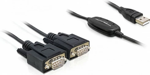 Adapter USB 2.0 në RS232 DeLOCK 2x, LANCOM, e zezë