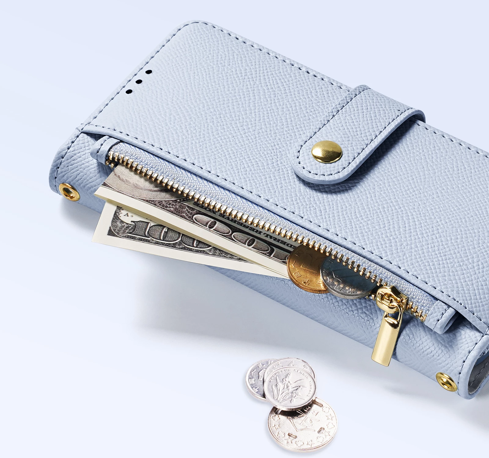 Mbështjellës Dux Ducis Lawa për Samsung Galaxy S25 Ultra, lëkurë, me portofol magnetik të ndashëm, kaltër