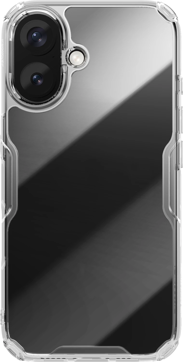 Mbështjellës Nillkin Nature Pro për iPhone 16, transparent dhe bardhë