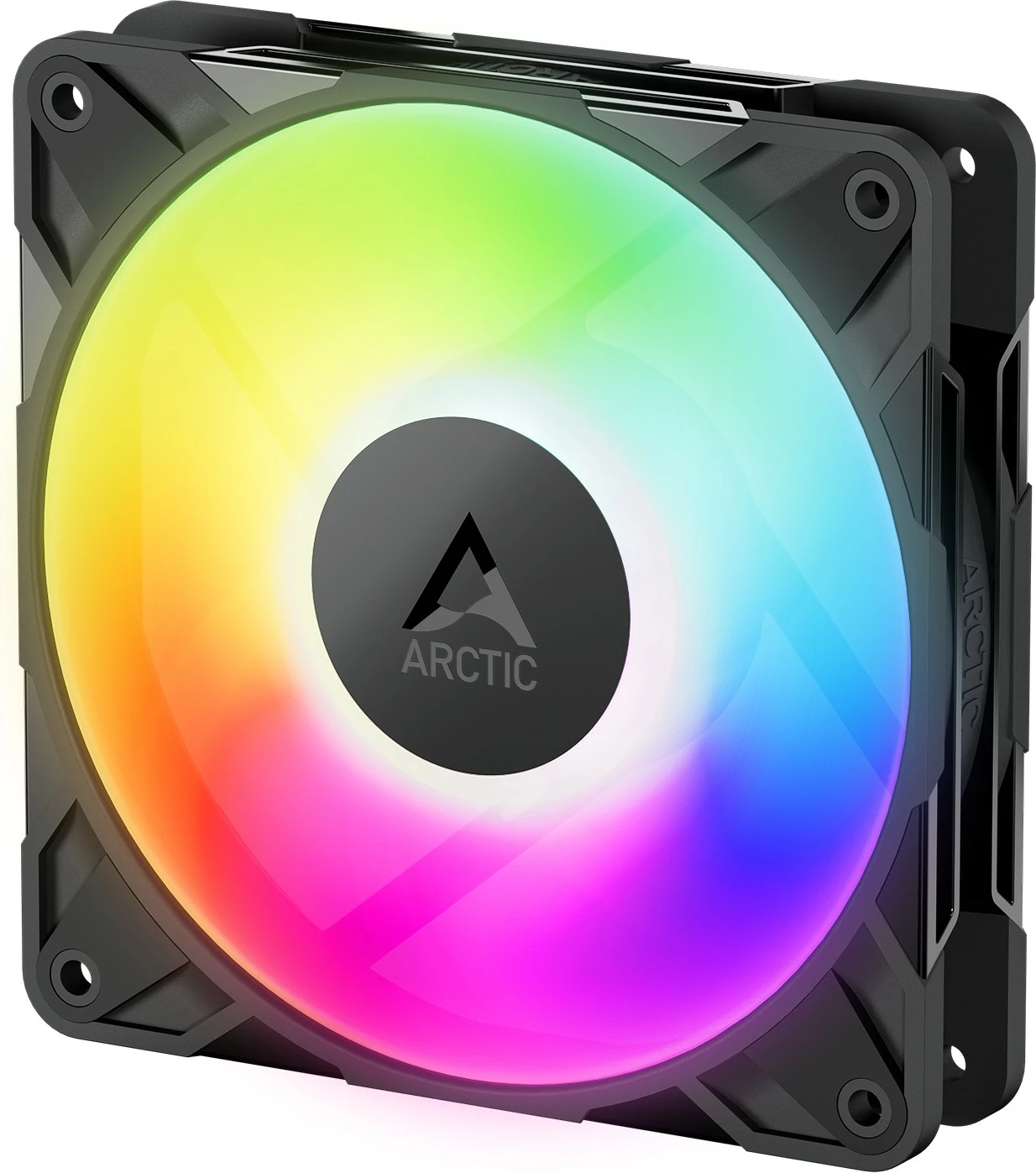 Ventilator kase ARCTIC P12 Pro A-RGB, 120mm, PWM, LED shumëngjyrësh, zi/bardhë