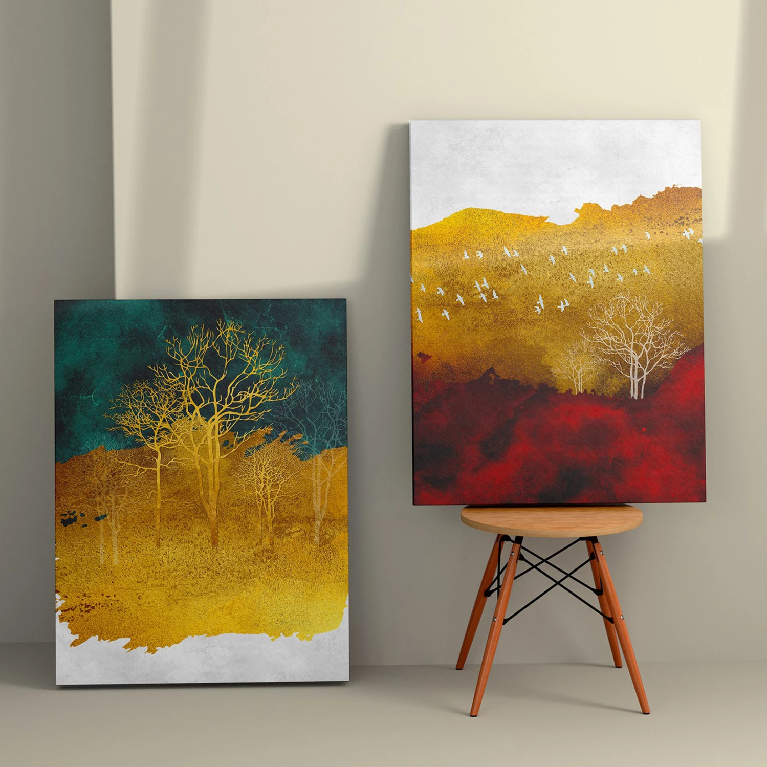 Pikturë muri set 2 copë, seri GOBI, kanavacë e printuar, 50x3x70cm (x2)