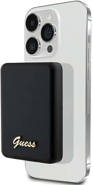Powerbank wireless Guess Metal Script Logo MagSafe 5000mAh, 15W, i zi
