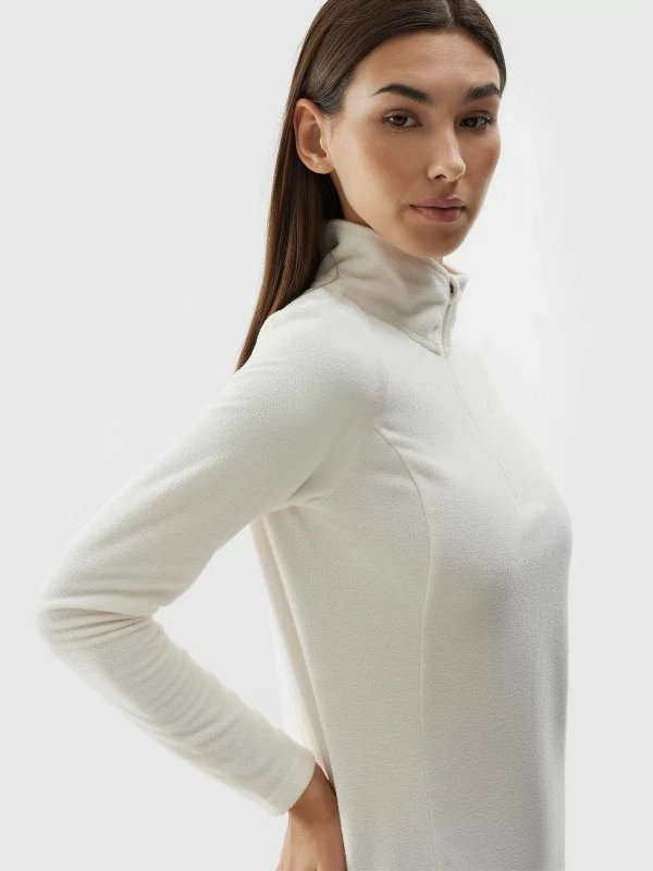 Duks pa kapuç për femra 4F, ngjyrë krem