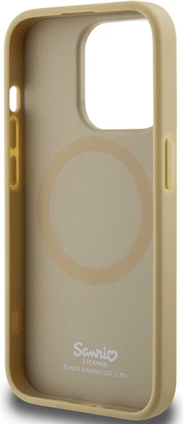 Mbështjellës Hello Kitty Leather Kitty Head MagSafe për iPhone 13 Pro Max, ari