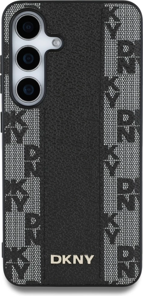 Mbështjellës DKNY për Samsung Galaxy S25, me MagSafe, Lëkurë, Checkered Pattern, Zi