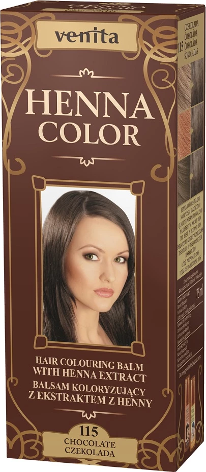 Balsam ngjyrosës për flokë për femra Venita Henna Color 115 Çokollatë 75ml