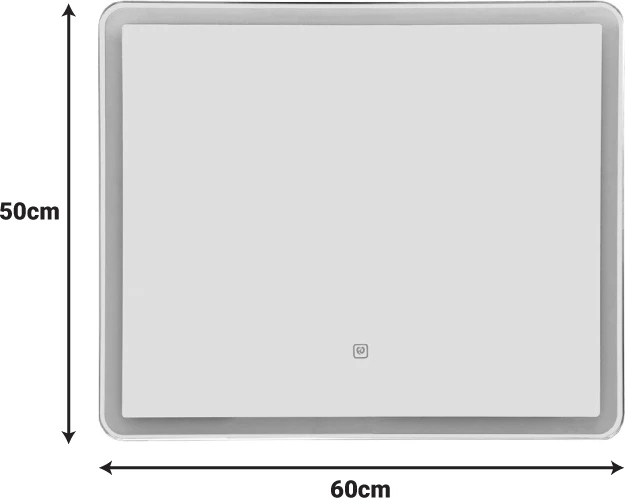 Pasqyrë LED Quadrou, bardhë, 60x3x50cm