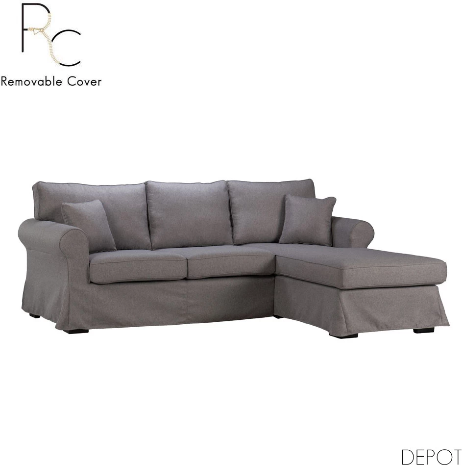 Këndare ASHLEY me mbulesë të heqshme, ngjyrë gri, 236x171x91