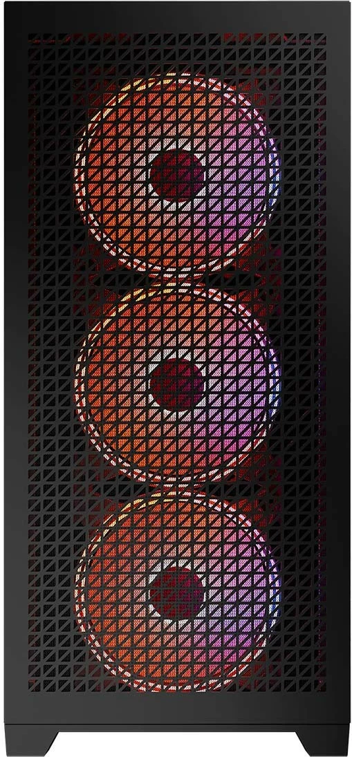 Kasë MODECOM Volcano Expanse T Apex ARGB Midi Tower, xham i temperuar, 4x140mm ARGB, ATX/mATX/ITX, USB-C, e zezë