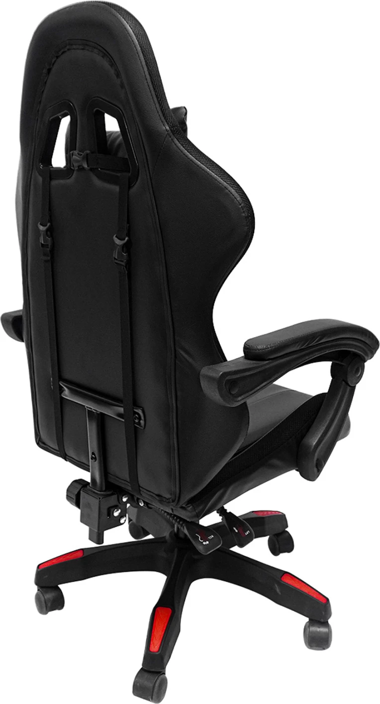 Karrige për lojëra DARREN FH1203.01, e zezë-kuqe, PVC & najlon, 51x49x125H cm