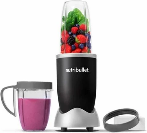 Blender tavoline, NutriBullet, NB606B, 600W, 700 ml + 500 ml, 6 thika, Tritan, e zezë