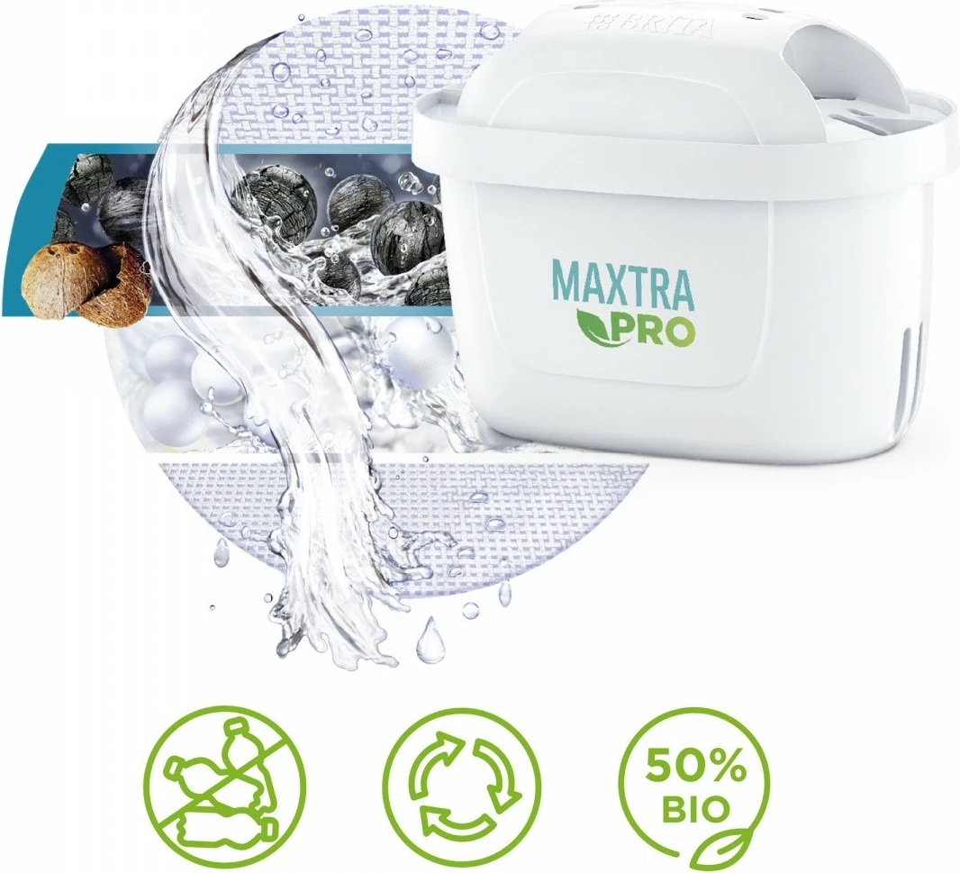 Ibrik filtrues uji Brita Marella+ PRO, 2.4L, 3 kartridha, Bardhë