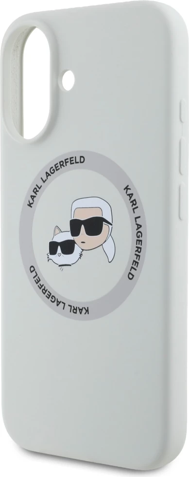 Mbështjellës Karl Lagerfeld Silicone Double Heads And Circle MagSafe për iPhone 16, Bezhë