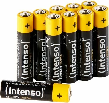 Bateri AAA Intenso Energy Ultra 1.5V alkaline 1250mAh, 10 copë, e zezë/verdhe