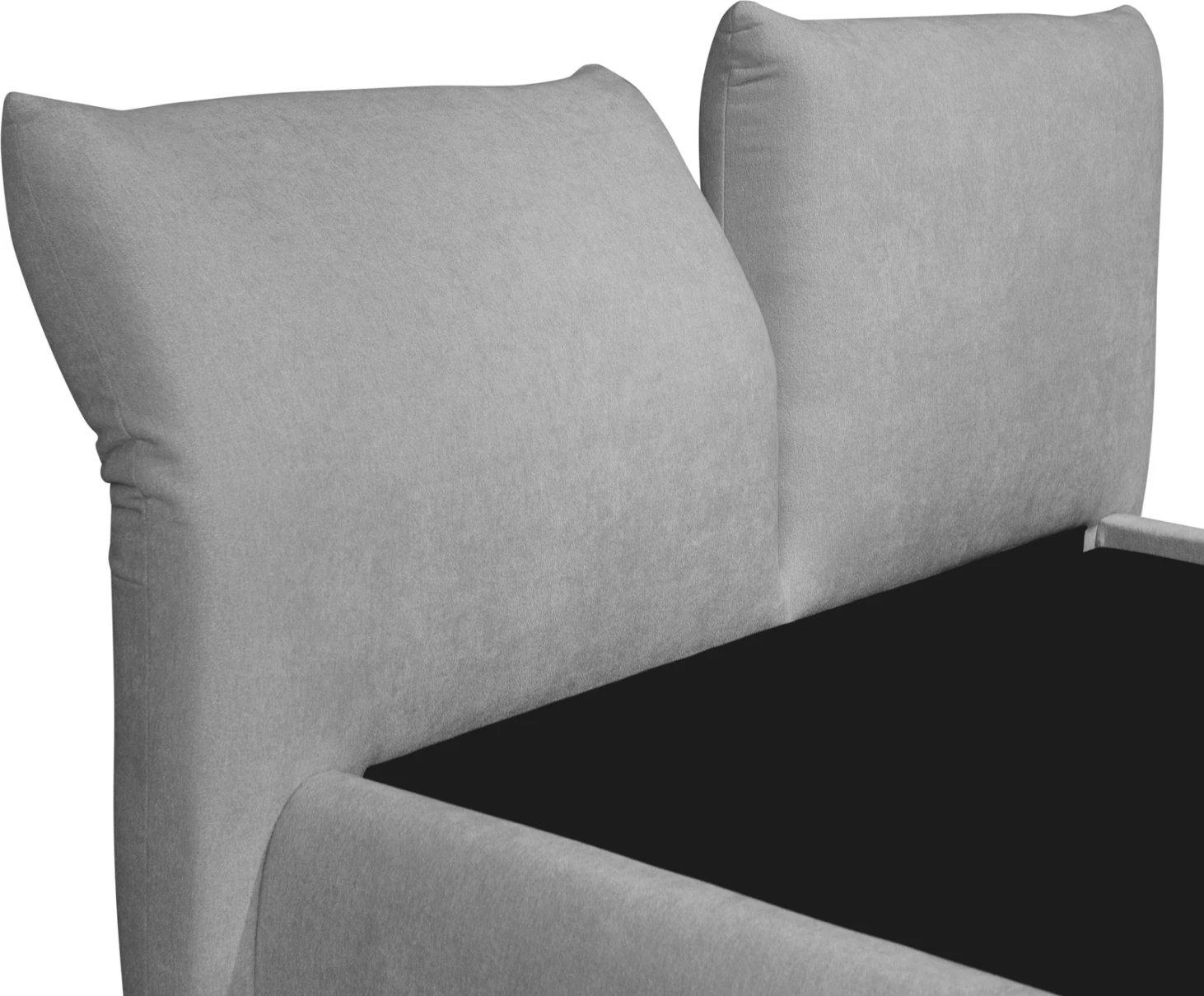 Krevat dopio me hapësirë për depo, stof leshi artificial, gri, NUVIA CD728.01, dyshek 160x200cm