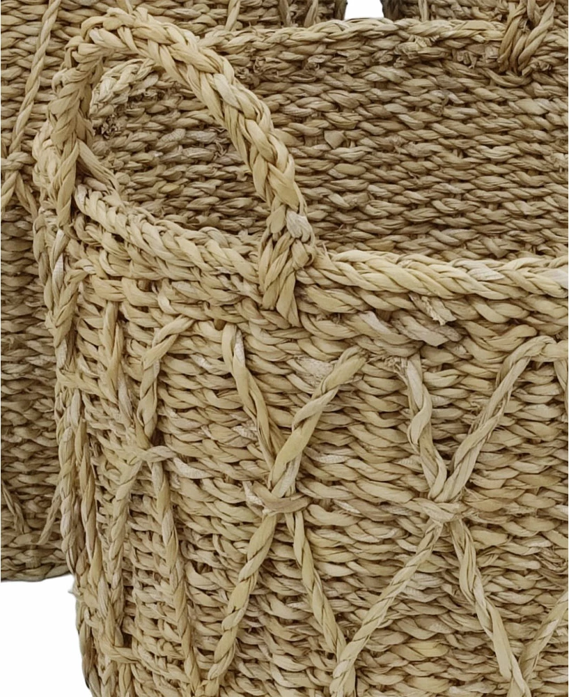 Set shporta ALMAR për organizim, 3 copë, kashtë deti natyrale, 36x36x30cm