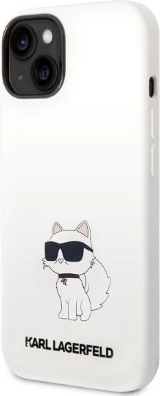 Mbështjellës Karl Lagerfeld Silicone Choupette për iPhone 14 Plus/15 Plus, Bardhë