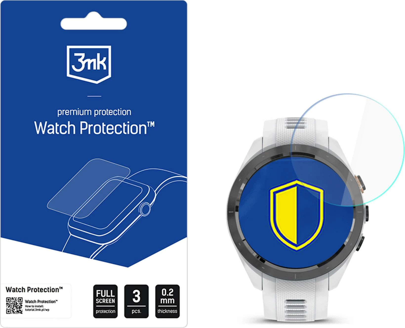 Xham mbrojtës për smartwatch 3mk Protection, për Garmin Approach S70 42mm, set prej 3 copë