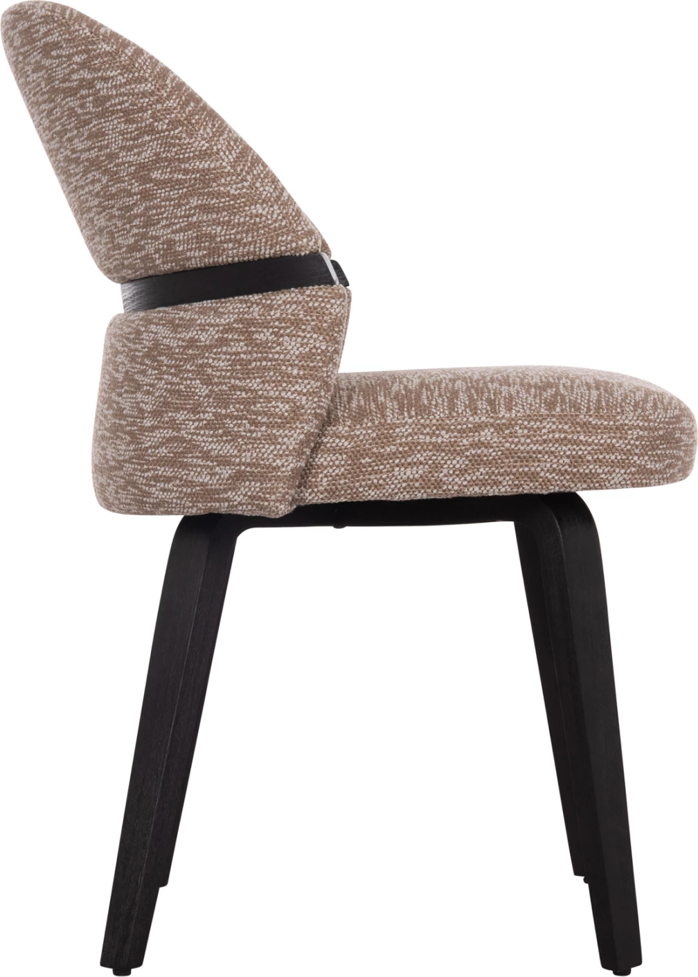 Karrige ngrënieje Dekker, dru i zi, stof kafe, FH18249.03, 50x60x80cm