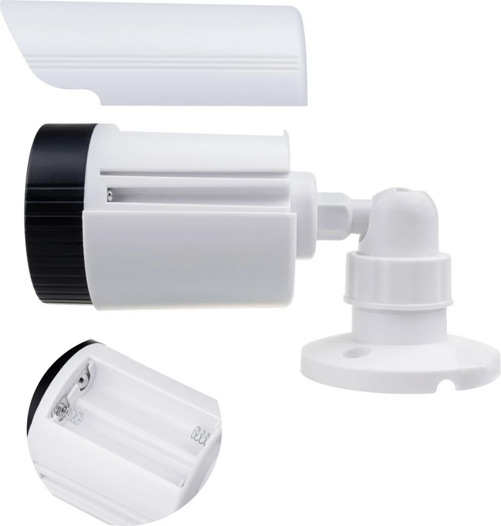 Set 2x kamera imituese tubulare CEE IR1800 WT, IP44, LED ndezëse, ABS, furnizim 2xAA, e bardhë, set 2 copë