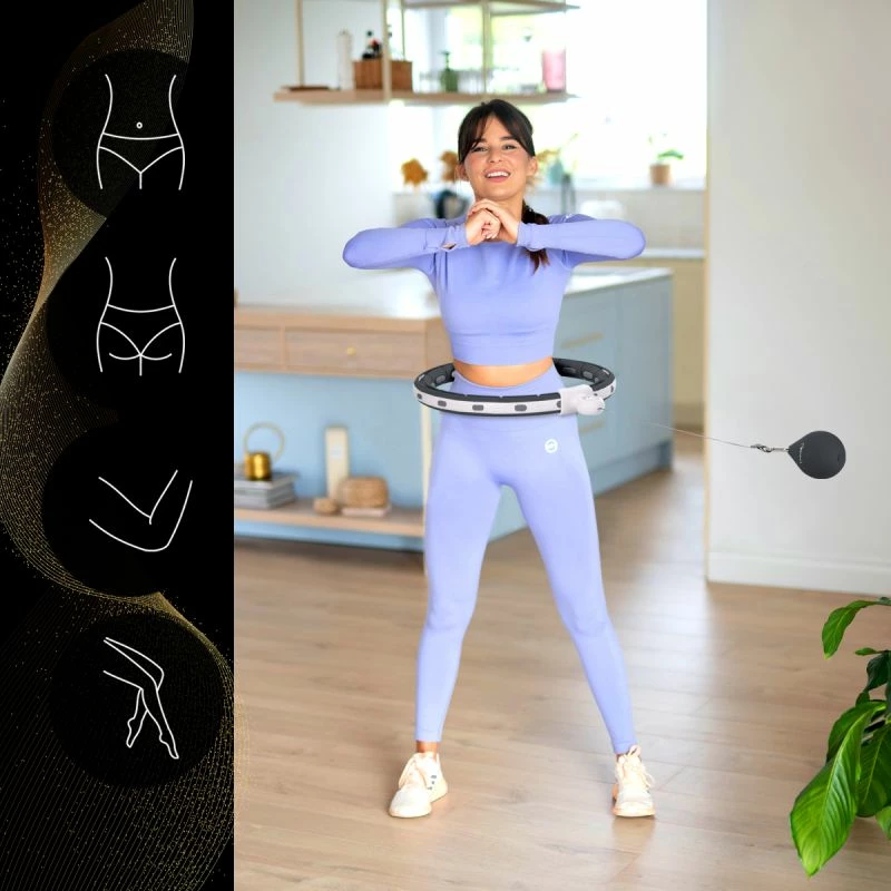 Hula hop me magnet e peshë HMS HHM15, i zi