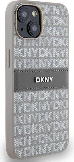 Mbështjellës DKNY Mono Stripe & Metal Logo për iPhone 15/14/13, 6.1", Bezhe