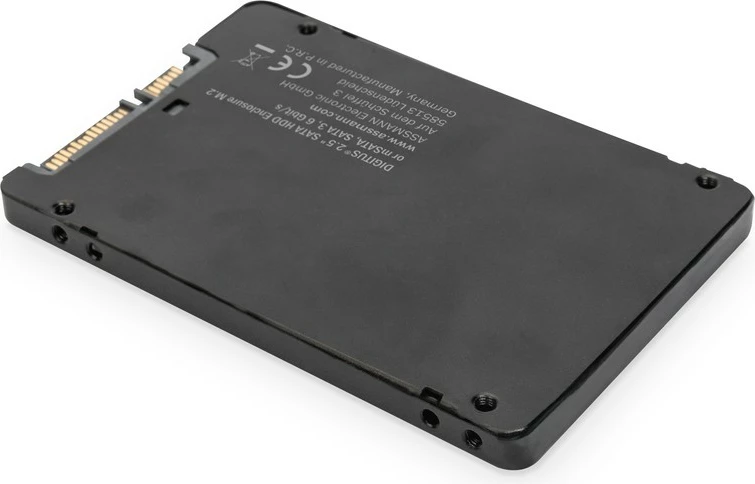 Adapter për SSD Digitus DA-71118, 2.5" SATA, për M.2/mSATA, Alumini, Zi