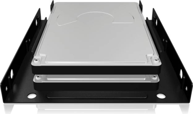 Adapter montimi ICYBOX IB-AC643, 2× 2.5\" SSD/HDD në 1× 3.5\" bay, i zi