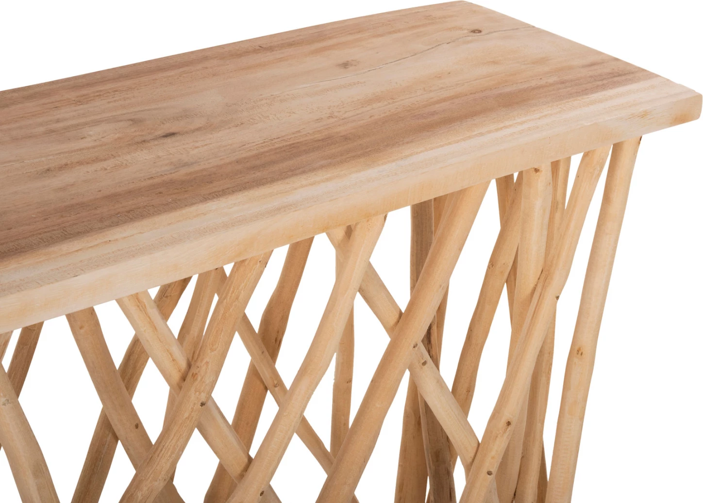 Konsolë stil rustik, degë TEAK, sipërfaqe tavoline 3cm, 121x36x75H cm, FH9805