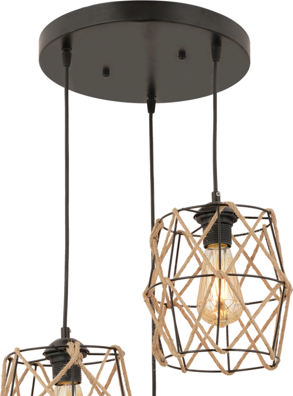 Llambë varëse 3-dritare metalike e zezë FH7430.01 40x90 cm