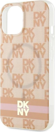 Mbështjellës DKNY IML Checkered Mono Pattern & Printed Stripes MagSafe për iPhone 15/14/13, Rozë