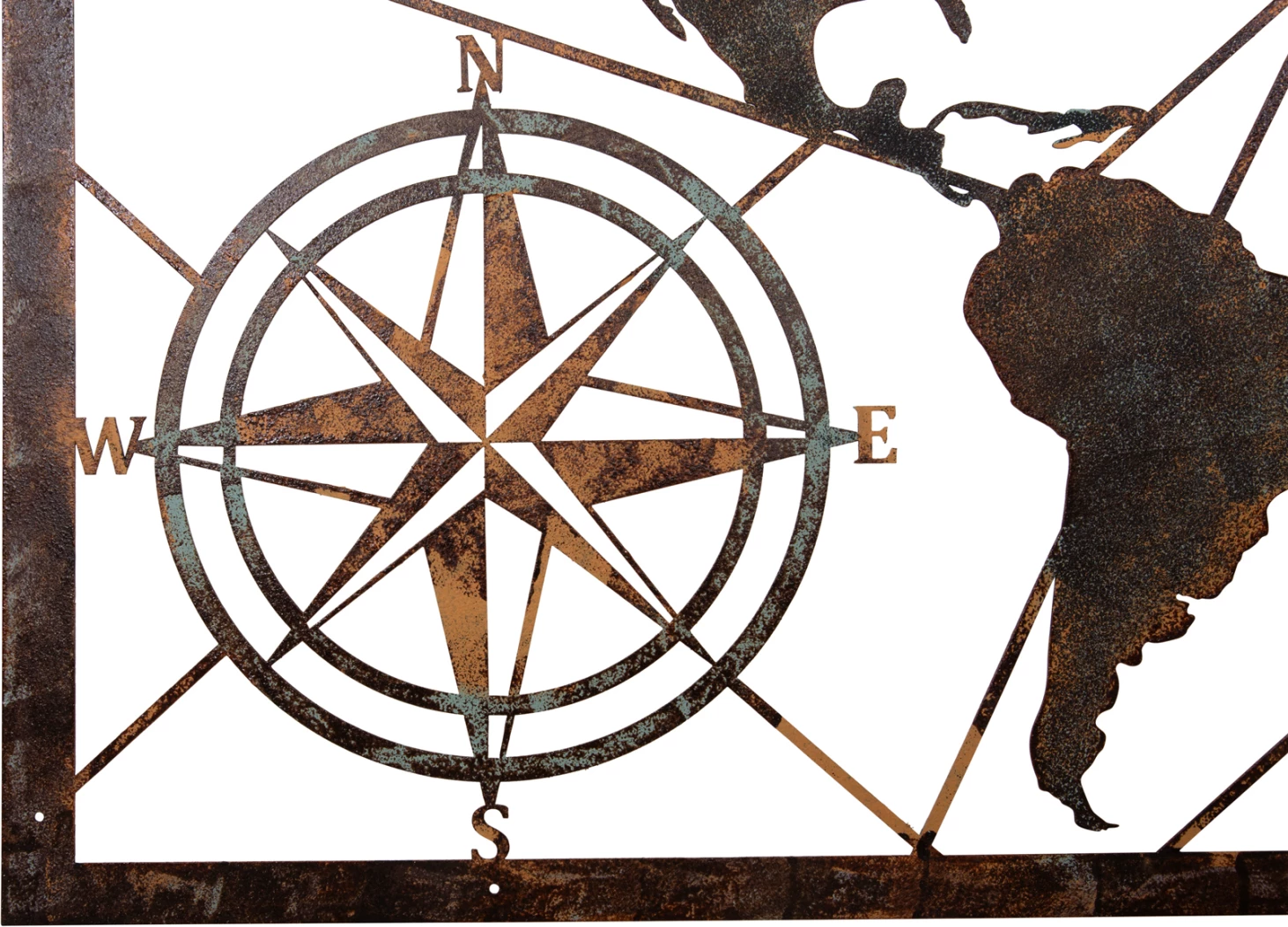 Dekor muri hartë bote FH4656 metal bronz 120x0,1x60Hcm