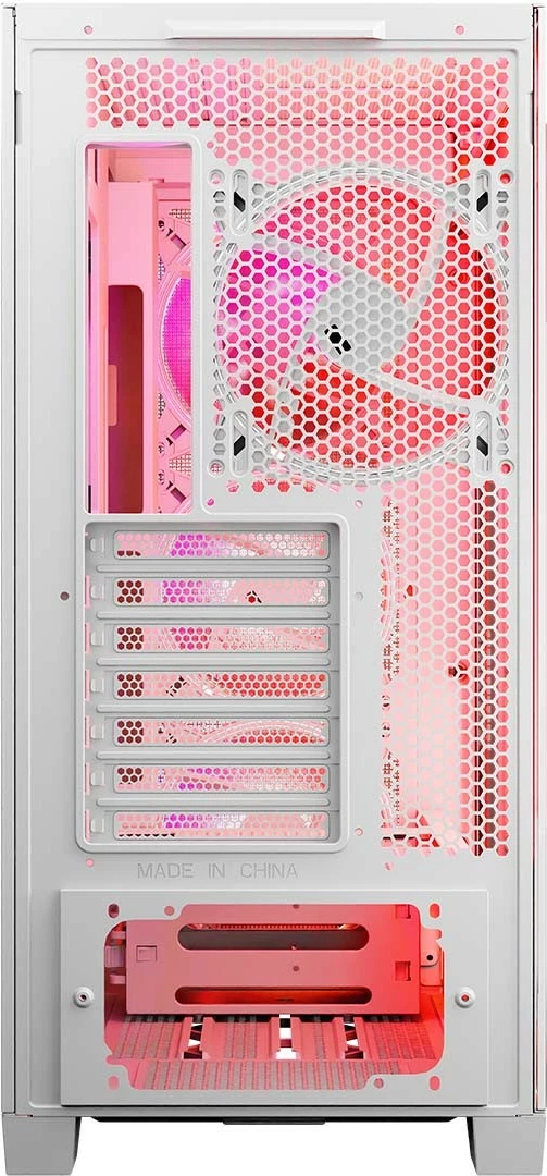 Kasë MODECOM Volcano Expanse S ARGB Midi Tower ATX/µATX/ITX me 4 ventilatorë ARGB, xham i kalitur, e bardhë