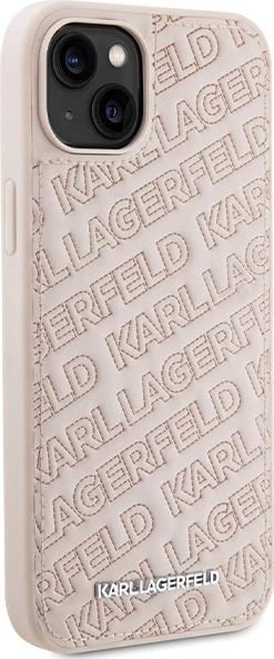 Mbështjellës Karl Lagerfeld Quilted K Pattern për iPhone 15 Plus / 14 Plus, Rozë