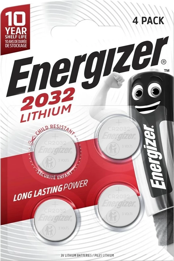 Bateri CR2032 Energizer, 3V, 4 copë