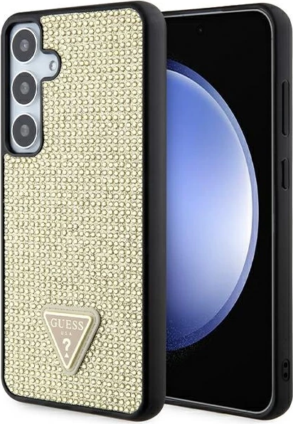 Mbështjellës Guess Rhinestone Triangle për Samsung Galaxy S24+, ari