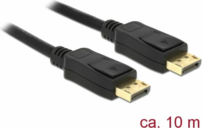 DisplayPort kabllo DeLOCK 84862, 10m, 4K, mashkull-mashkull, e zezë