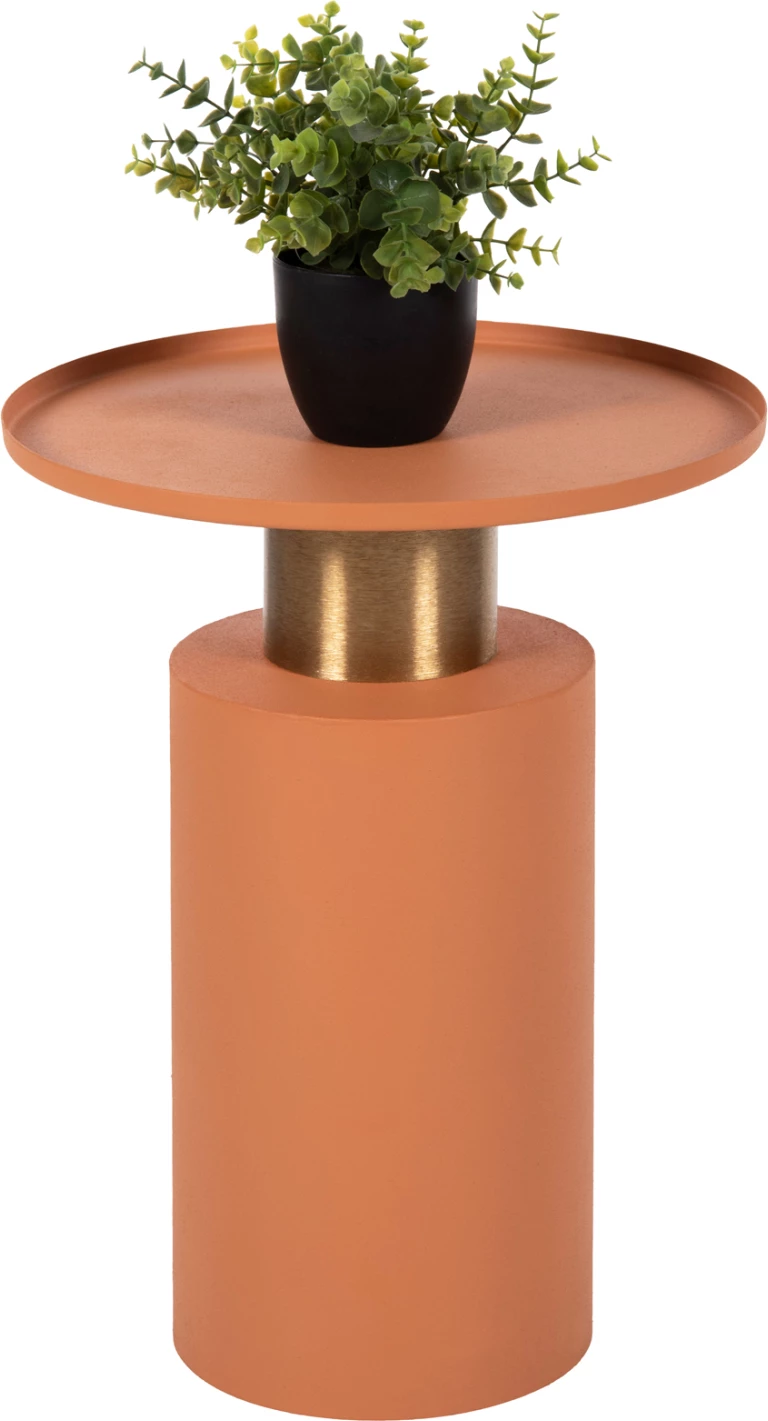 Tavolinë anësore PUNJAB FH4239.08 metalike, ngjyrë portokalli-ari/bronz Φ36x47H cm