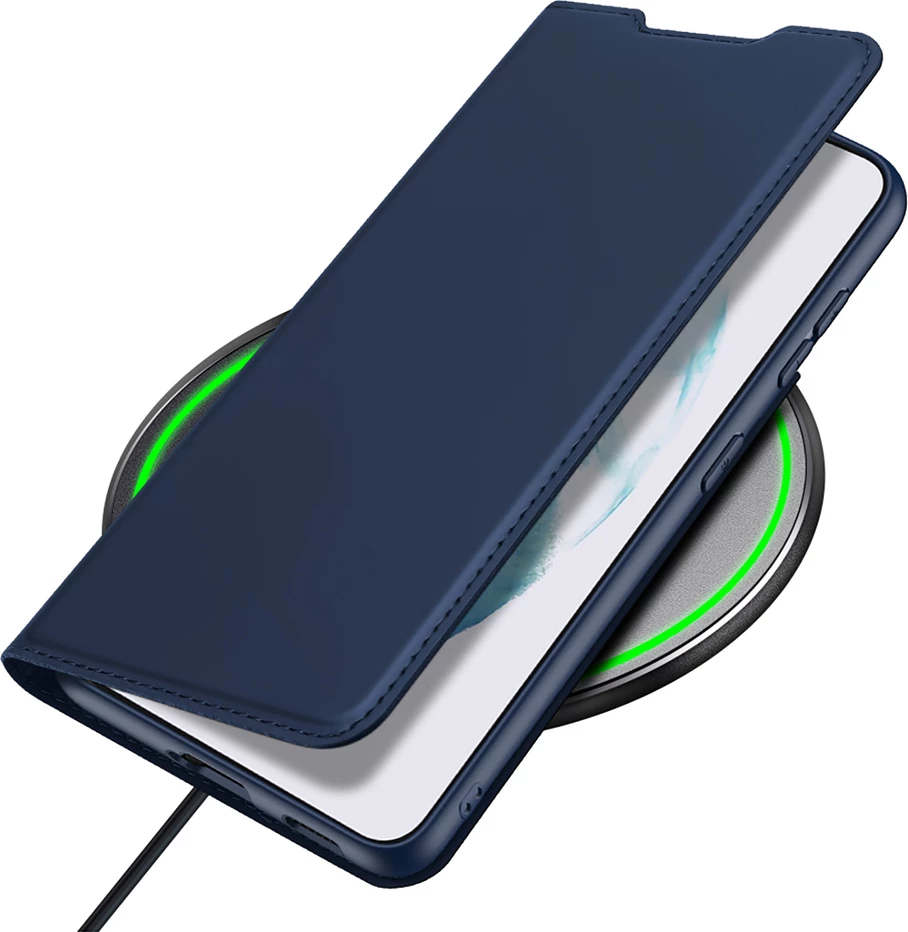 Mbështjellës Dux Ducis Skin Pro për Samsung Galaxy S22+, me kapak, funksion stand, xhep kartelash, Blu