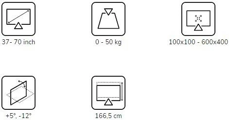 Mbajtës mobil për monitor Neomounts FL50-540BL1, për ekrane 37-70", i zi